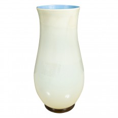 Celadon and blue tapered Murano glass vase